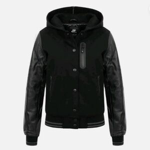 Nike Women's Sportswear  Destroyer Wool/Leather Jacket